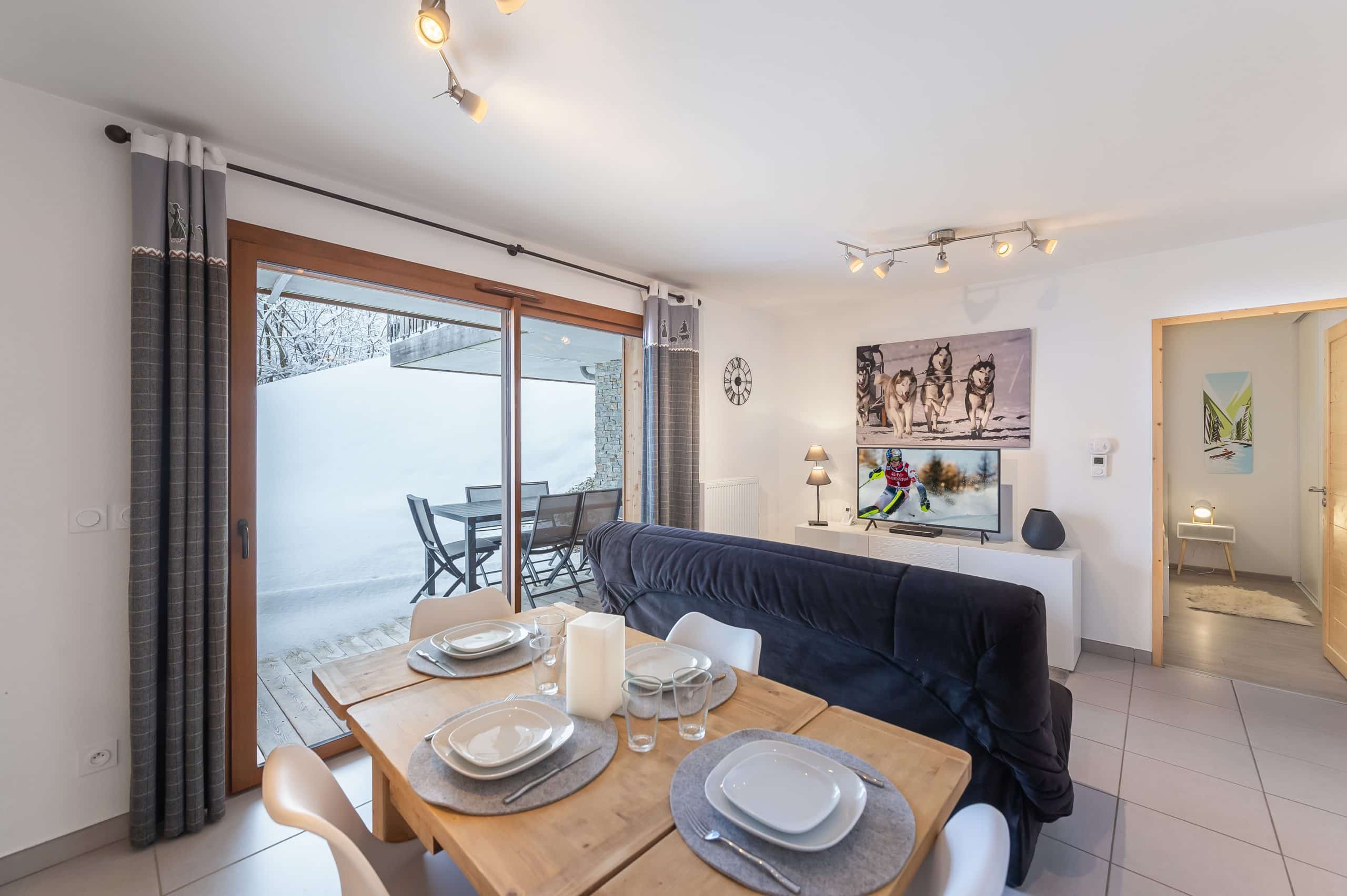 Appartement Loges Blanches B103 Vue Séjour location vacances Châtel