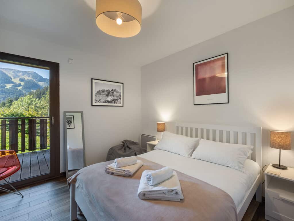 location appartement 8 personnes 4 elements b1 chatel chambre vue montagne Châtel